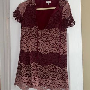 Tobi Maroon lace Dress XS
